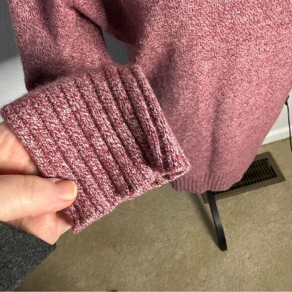 Athleta sz S Wine Red Vital V-Neck Tunic Sweater Cashmere Wool Lounge Oversized - Picture 5 of 12